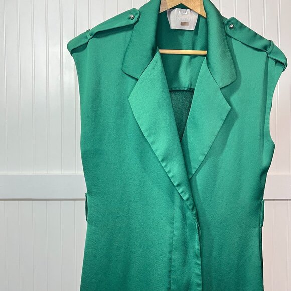 Jason Wu Green Sleeveless Concealed Double Breasted Button Front Dress Career - Picture 1 of 9